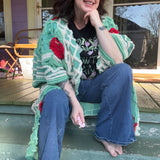 Boho Peacock Chenille Kimono Duster