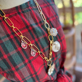 Grannies Attic Repurposed, vintage charm necklace