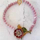 Colorful Eclectic Gemstone Flower Pendant Necklace