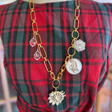 Grannies Attic Repurposed, vintage charm necklace