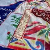 One of a Kind Vintage Patchwork Bandana Scarf | Shabby Chic Head Scarf | Upcycled Boho Neckerchief