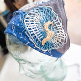 Western Boho Repurposed Shabby Chic Vintage Bandana Head Scarf