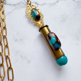 Repurposed Spent Bullet Casing Gold Necklace