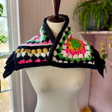 Granny Square Blanket Scarf Collar, Blanket Shawl