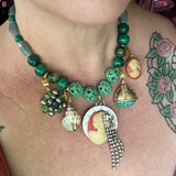 Colorful Eclectic Statement Cameo Necklace