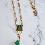 Repurposed Vintage French Invalide Charm Gemstone Necklace