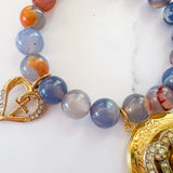 Locket Charm Bracelet with Gemstones