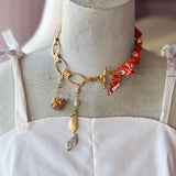 Bandana Charm Necklace/Wrap Bracelet One of a Kind