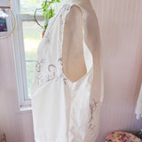 Embroidered Tank | Beige Floral Sleeveless Top