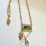 Paris Charm Necklace, Repurposed Vintage French Charm Pendant Necklace