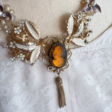Whimsical Antique Cameo Statement Necklace