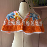 Boho Repurposed Vintage Shawl Scarf Collar