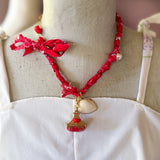 Boho Bandana Charm Necklace/Wrap Bracelet One of a Kind