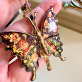 Whimsical Butterfly Charm Necklace, Gemstone Chain Necklace