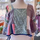 Anna Patchwork Wrap blouse