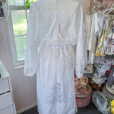 Boho White Lace Kimono Duster| Drawstring Kimono