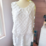 White Fringe Tank Top