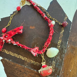 Boho Bandana Charm Necklace/Wrap Bracelet One of a Kind