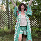 Boho Peacock Chenille Kimono Duster