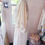 Embroidered Kimono Duster| Drawstring Kimono