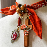 OOAK Boho Bandana Charm Necklace
