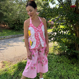 Wide Leg Crop Pants, One Size Loungewear Pants