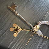 Boho Skeleton Key Chicken Charm Necklace