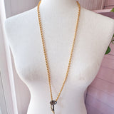 Boho Skeleton Key Bird Charm Necklace