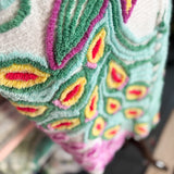 Boho Peacock Chenille Kimono/ Colorful Duster