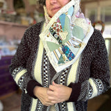 ‘60’s Fabric Patchwork Snap Front Scarf