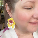 Daffodil Repurposed Vintage Earrings