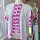 Boho Fauna Blouse, Short Sleeved Upcycled Vintage Top