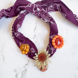 OOAK Boho Bandana Charm Necklace