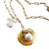 OOAK Gold Locket Charm Necklace