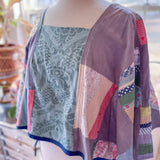 Anna Patchwork Wrap blouse