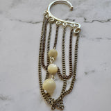 Statement Upcycled Vintage Silver Beaded  Ear Cuff