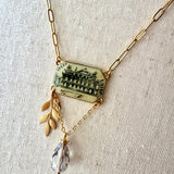Paris Charm Necklace, Repurposed Vintage French Charm Pendant Necklace