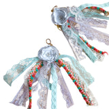 Statement Textile Flower Ribbon Earrings