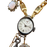 Mixed Metal Antique Watch French Charm Pendant Necklace