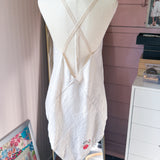 Linen Handkerchief Hem Cross Back Tank