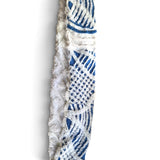 Blue and White Chenille Infinity Scarf