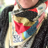 ‘60’s Fabric Patchwork Snap Front Scarf