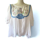Embroidered Flowy Peasant Blouse,  Bell SleeveTop