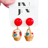 Beach Picnic Repurposed Vintage Earrings