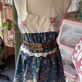 Handmade Short Floral Flirty Ruffle Boho Skirt