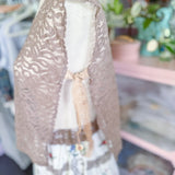 Taupe Boho Lace Side Tie Tank