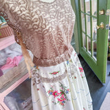 Taupe Boho Lace Side Tie Tank