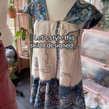 Handmade Short Floral Flirty Ruffle Boho Skirt